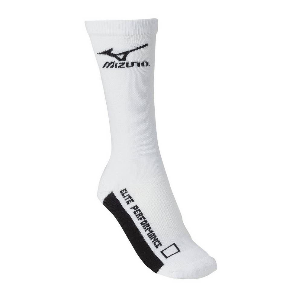 Calcetines Mizuno Crew Hombre Blancas/Negras Ofertas DNRJ-42158